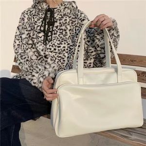 Simple Zipper Tote Bag,Faux Leather Handbag For Work & School